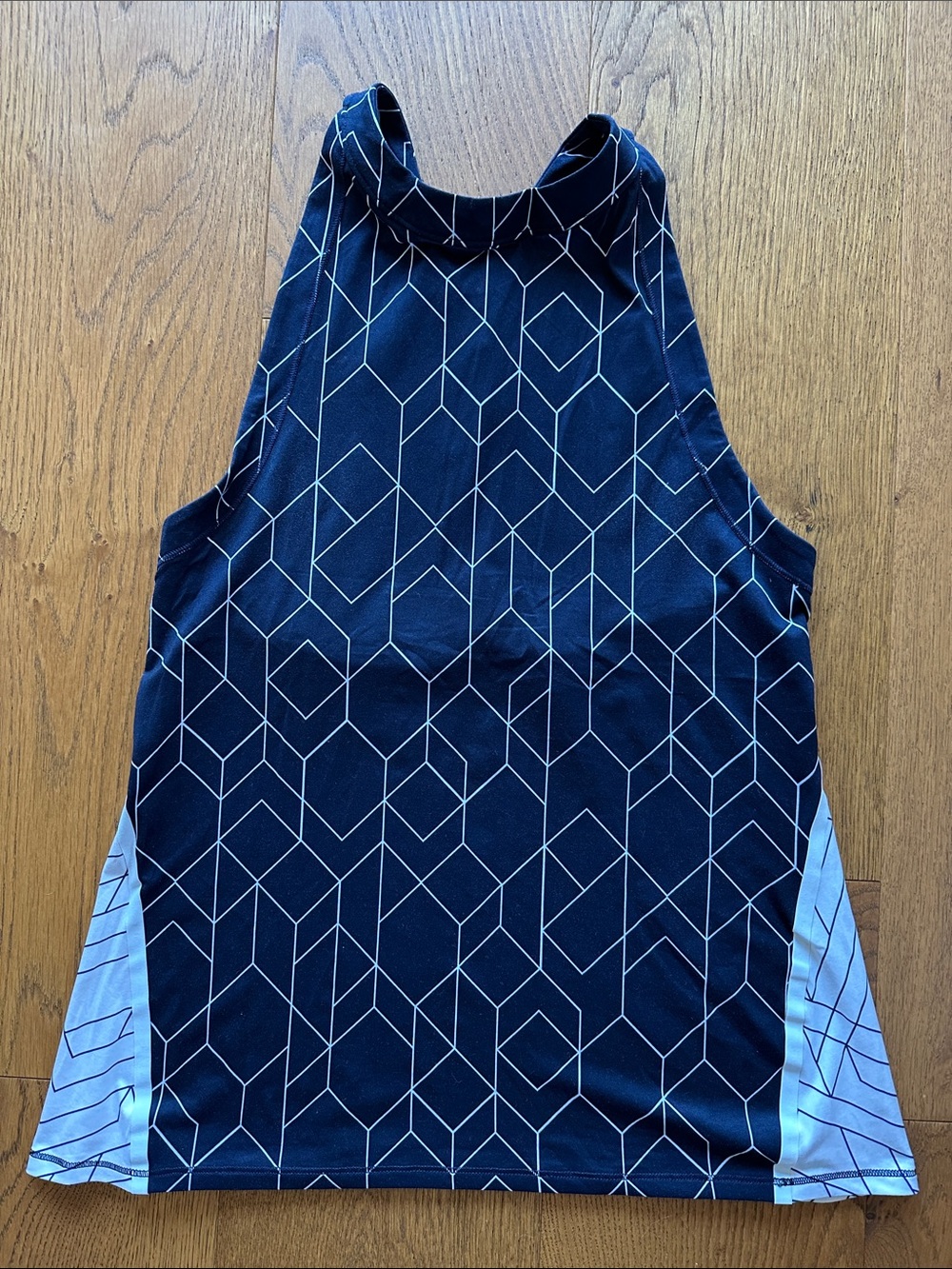 Athleta Black & White Geometric High-Neck Tank